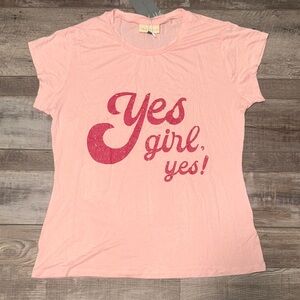 Pink Graphic Tee with 'Yes Girl, Yes!'